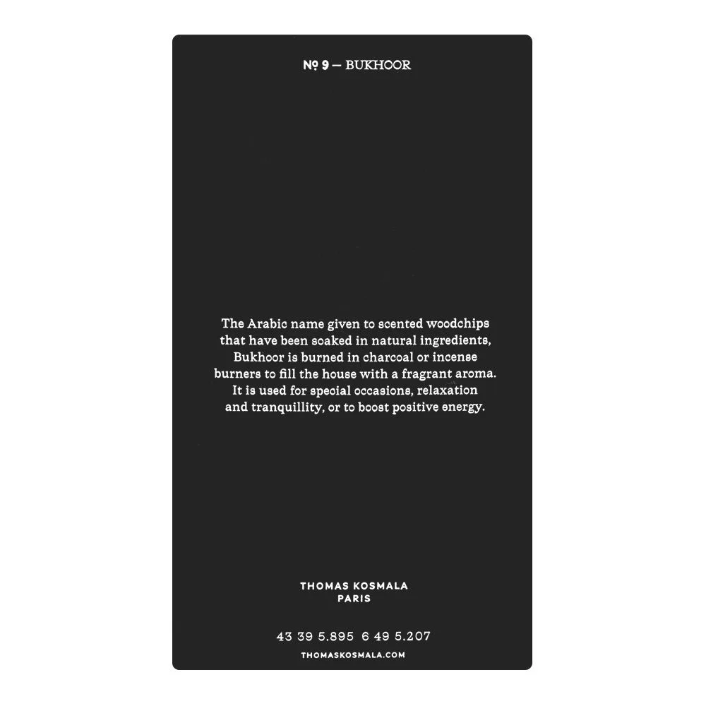 Side view of thomas kosmala no.9 bukhoor, eau de parfum, for men & women, 100ml