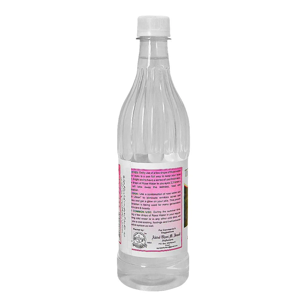 Side view of tibbi rose water, large