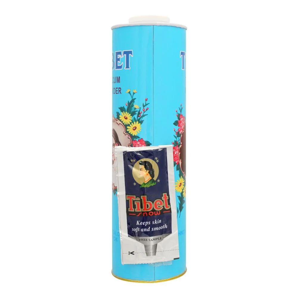 Side view of tibet bamboo talcum powder, 365g