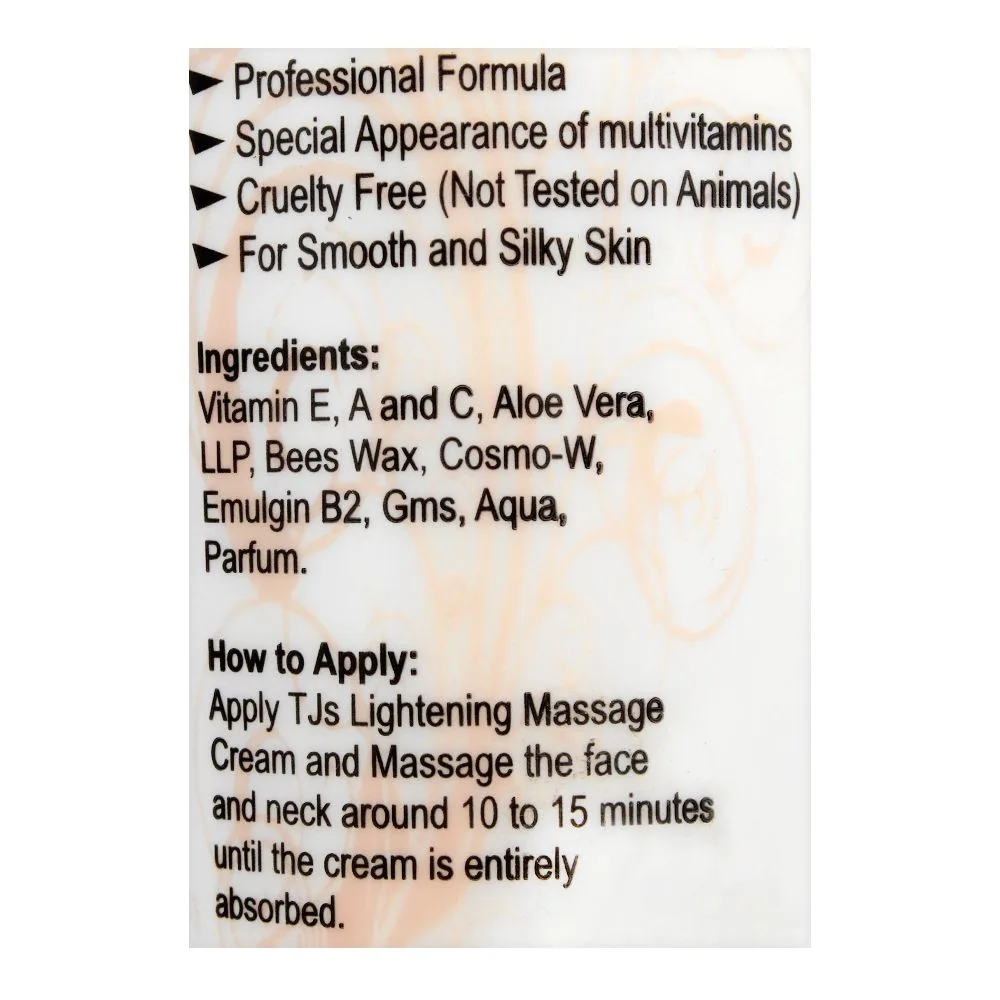 Comfortable casual tjs professionals massage cream, alcohol free, all skin types, 120ml