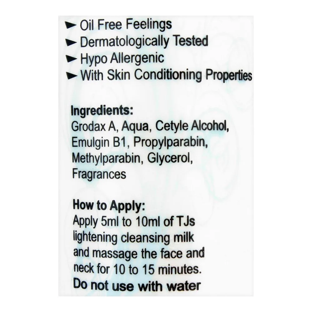 Comfortable casual tjs professionals milk cleansing lotion, alcohol free, all skin types, 120ml