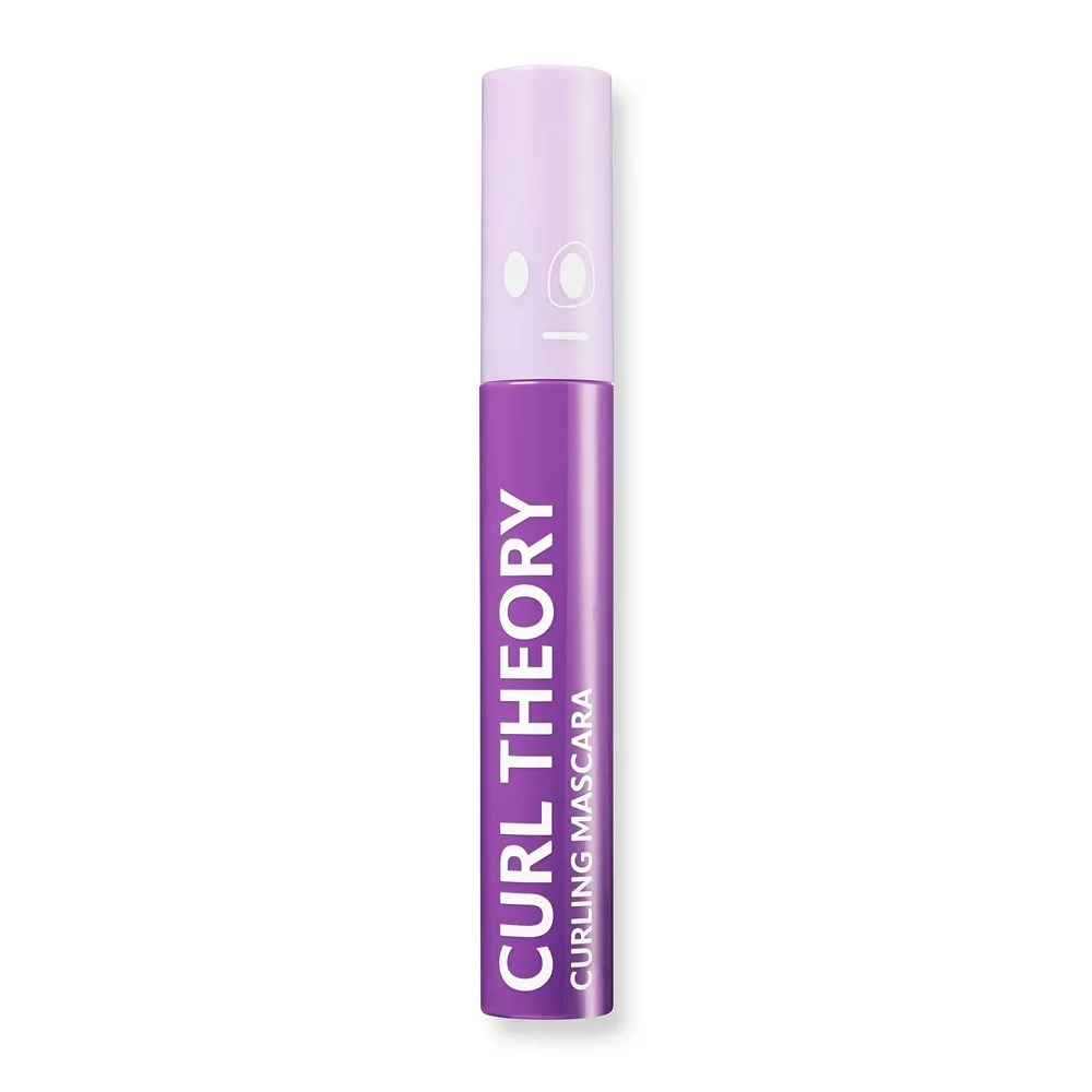 Side view of trouble maker curl theory curling mascara, black