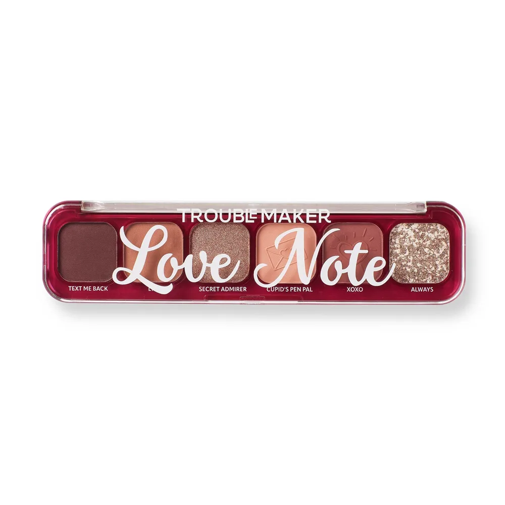 Trouble Maker Little Trouble Eyeshadow Palette, Love Note 6-Pack close up view