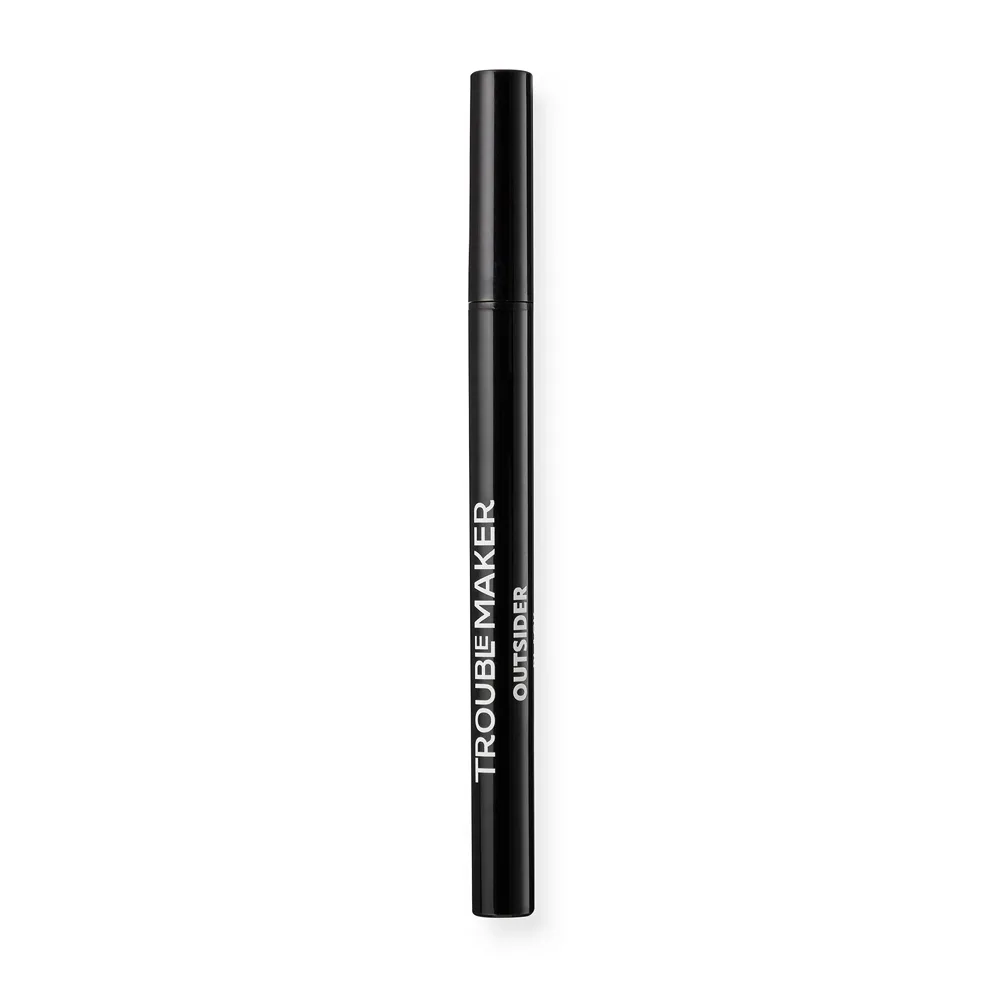 Side view of trouble maker outsider liquid eyeliner pen, black, 0.5ml