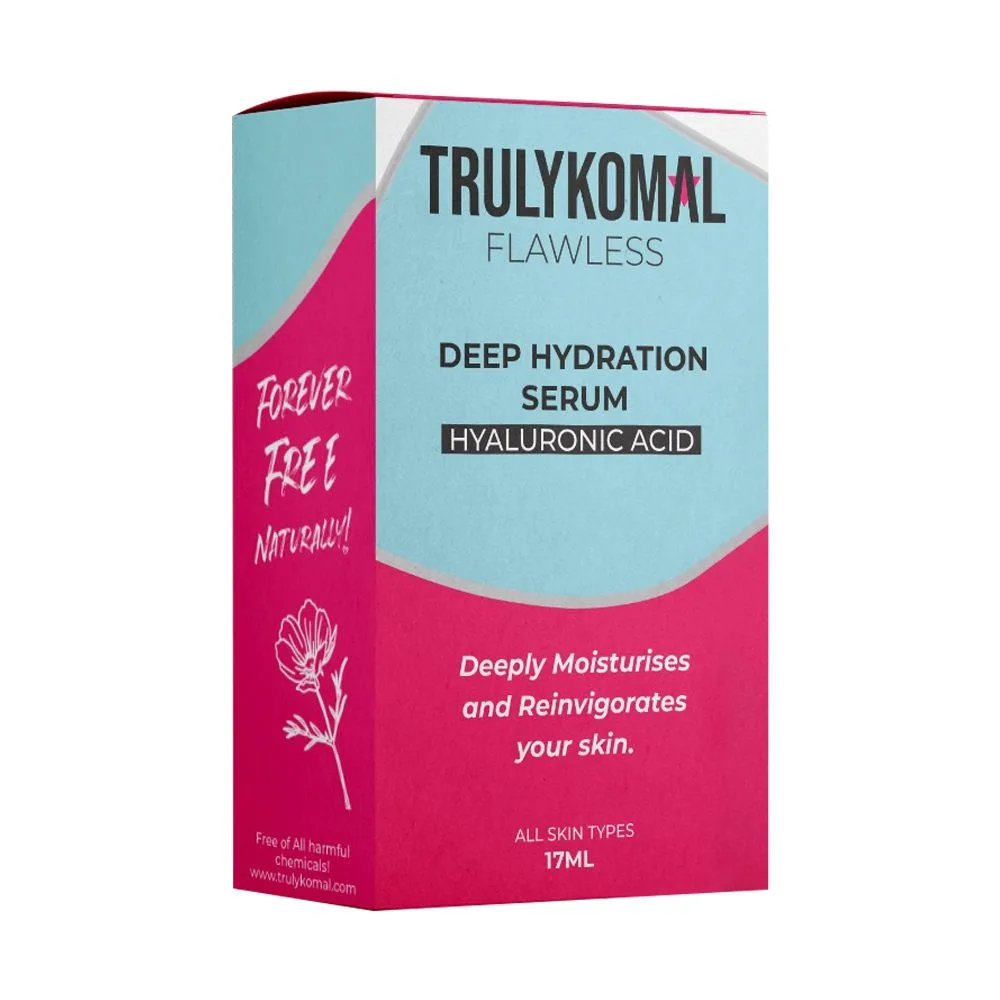 Comfortable casual truly komal flawless hyaluronic acid deep hydration serum, all skin types, 17ml