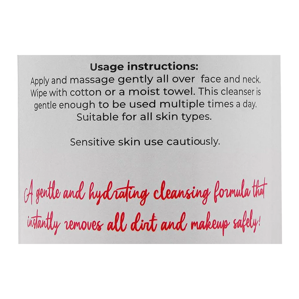 Close-up design of truly komal gentle cleansing milk, paraben free, all skin types, 300ml