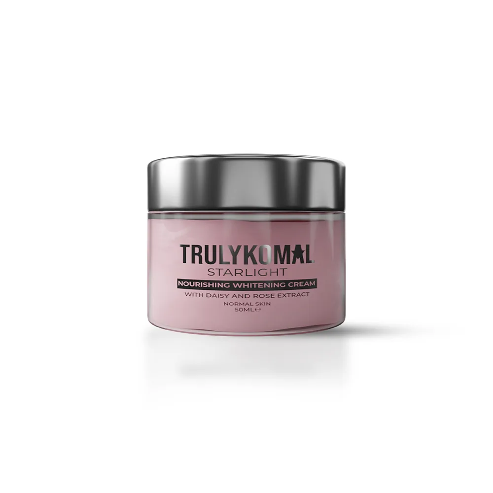 Side view of truly komal starlight nourishing whitening cream, 50ml