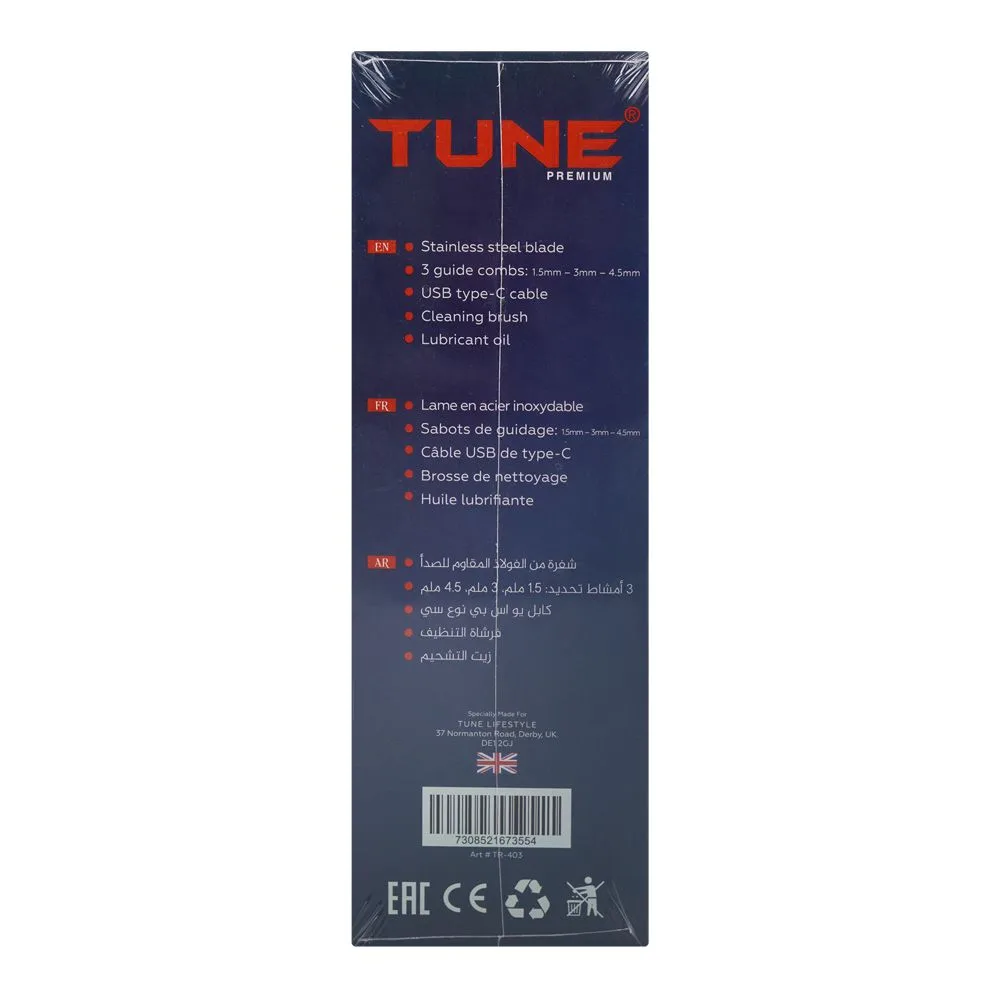Lifestyle product image of tune classic black high-precision beard trimmer, tr-403