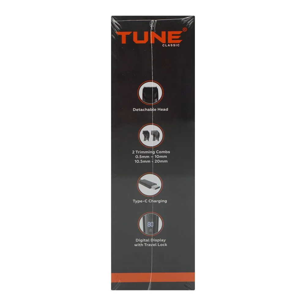Front angle of tune classic high-precision beard trimmer, ipx7 waterproof, 120 minutes rumtine, tr-305