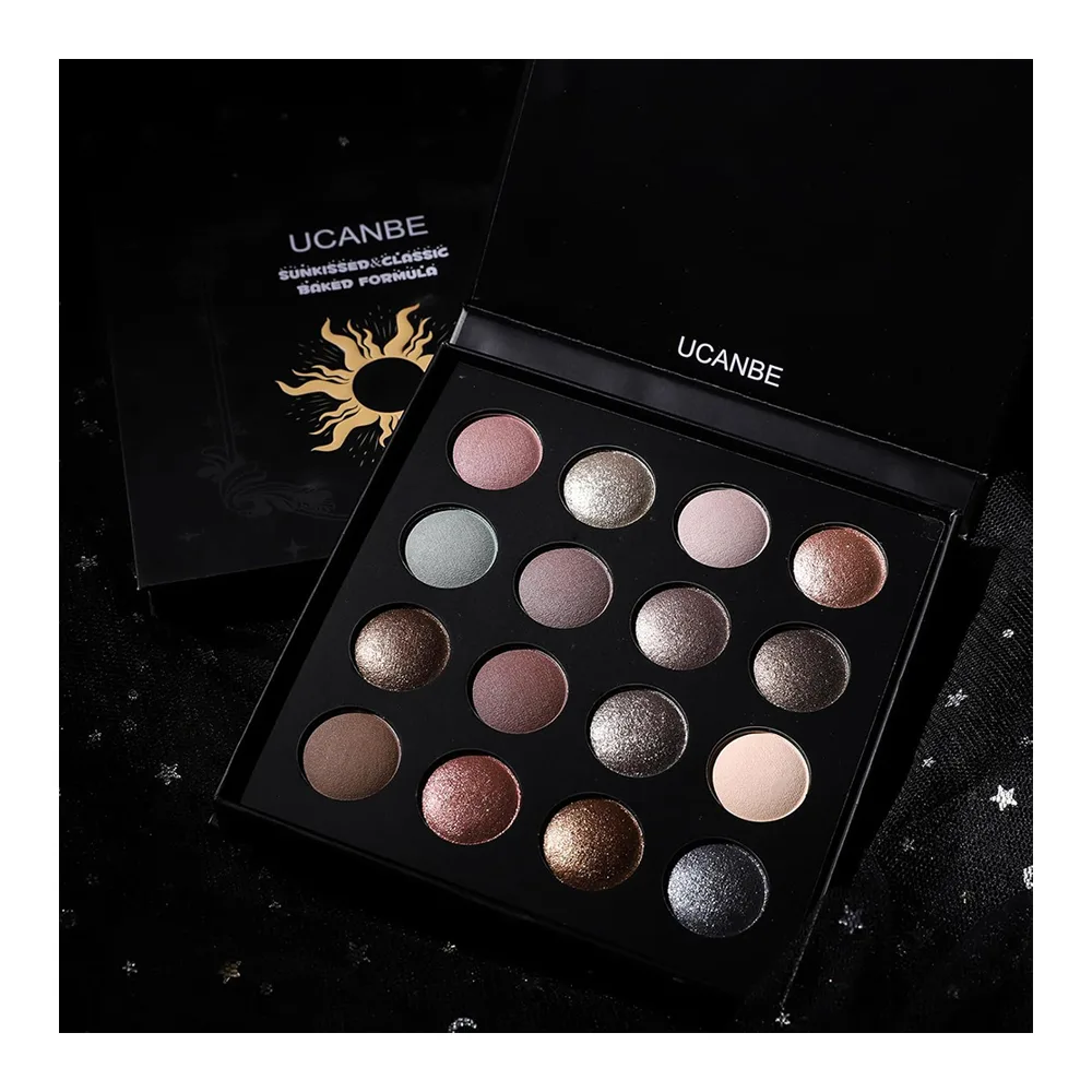 Ucanbe Sunkissed Classic Baked Formula Eyeshadow Palette 16-Pack , STUB158 close up view