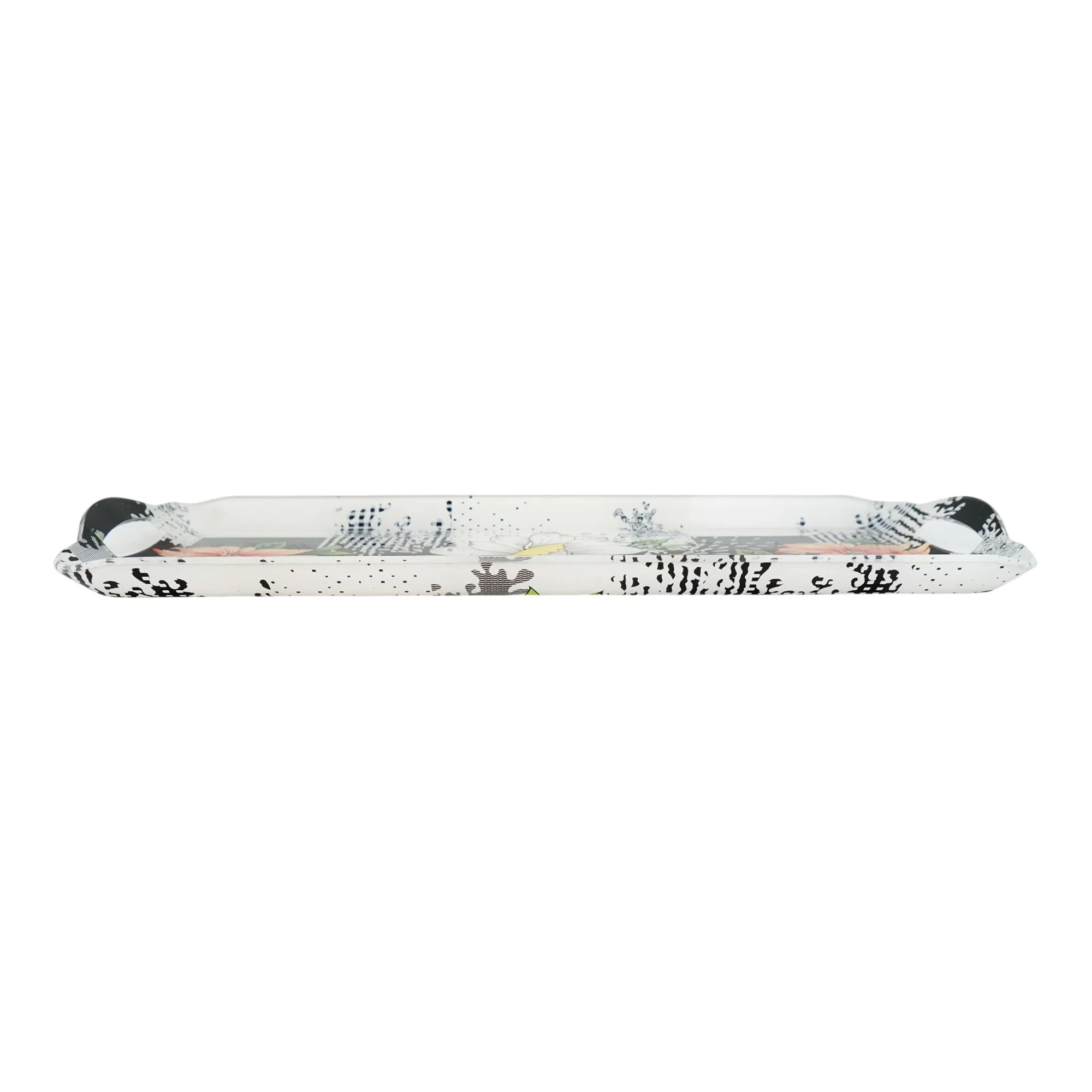 Side view of urban trends crystal smart serving tray, st-01
