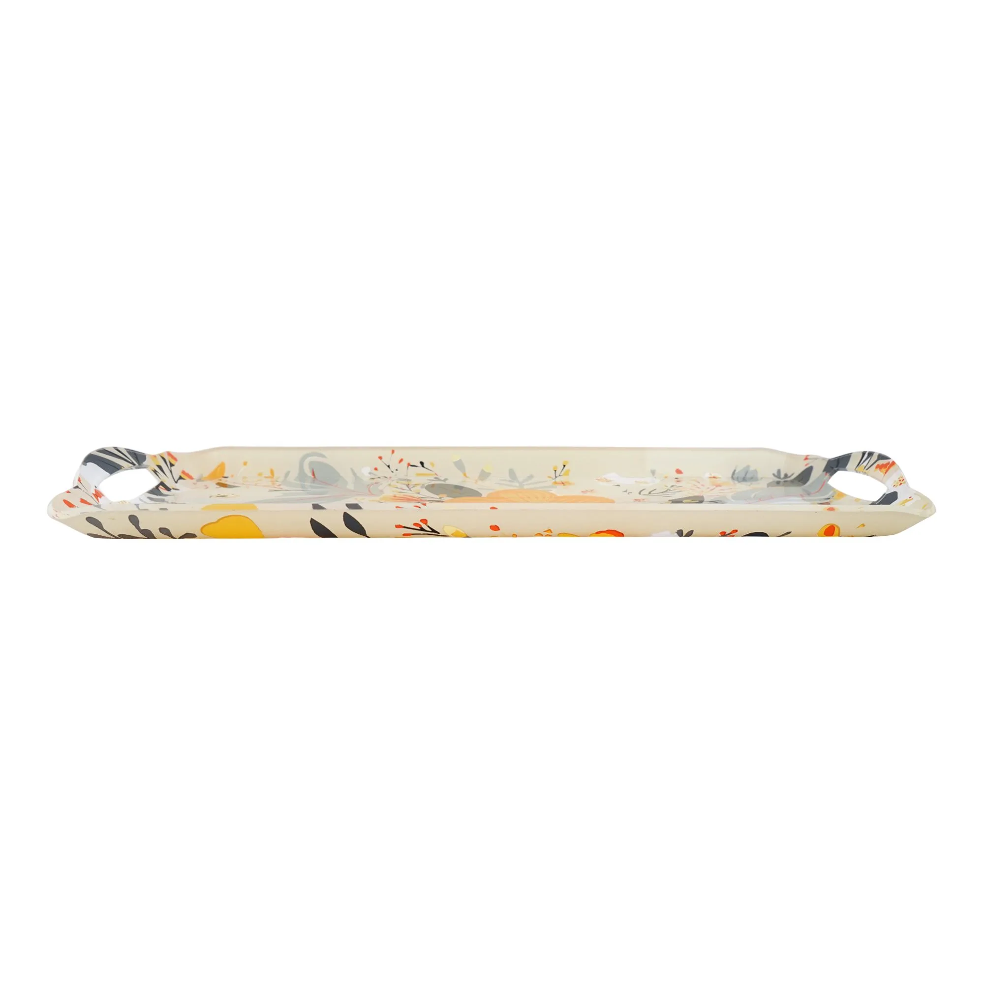 Side view of urban trends crystal smart serving tray, st-03