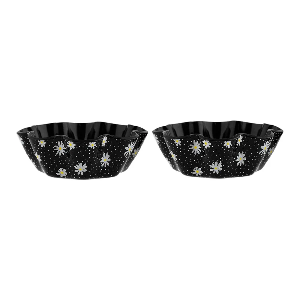 Side view of urban trends daisy bowl, black