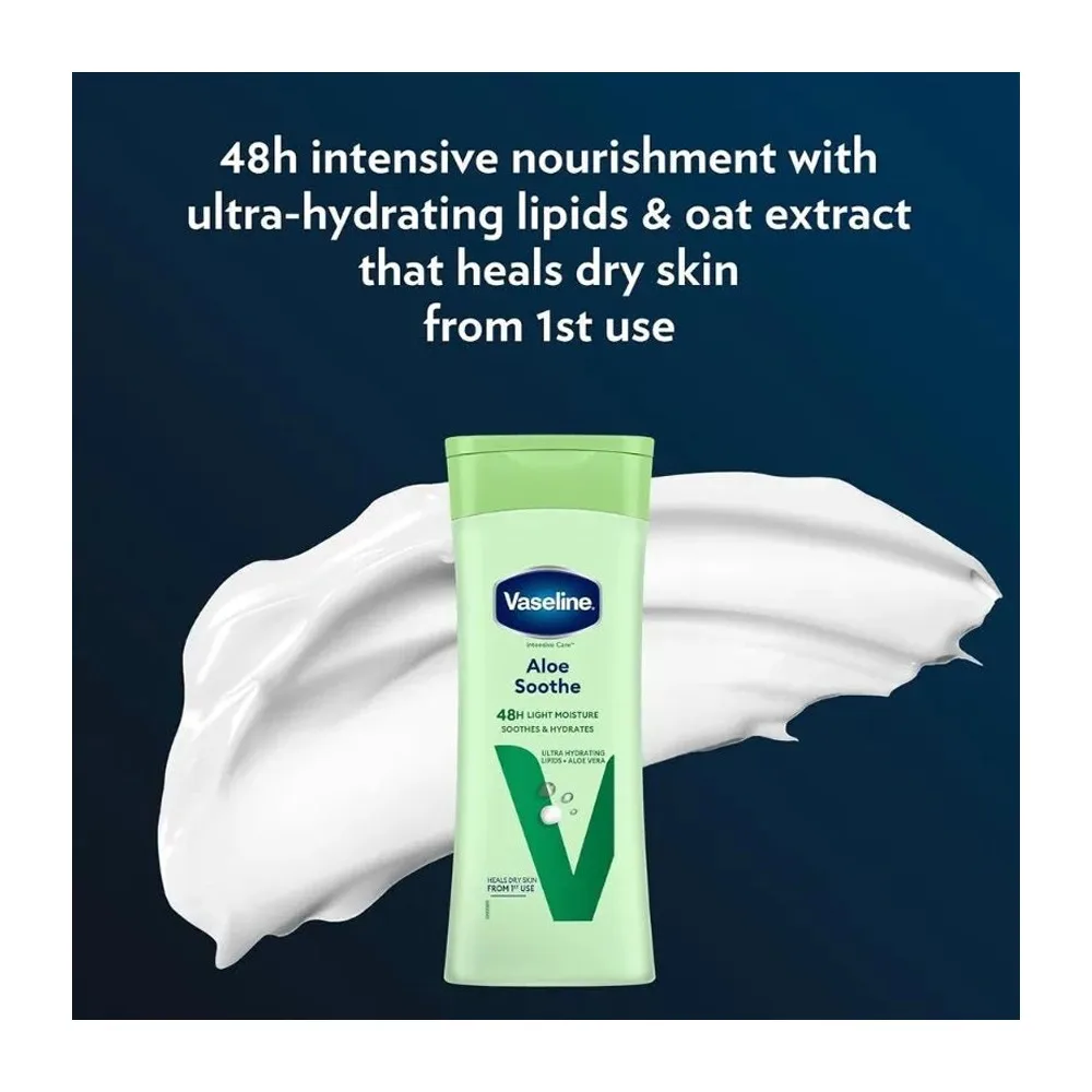 Vaseline Aloe Fresh Lotion, Lipids + Aloe Vera, For Dry Skin, 200ml