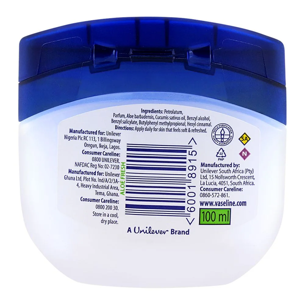 Comfortable casual vaseline blueseal aloe fresh light hydrating jelly 100ml