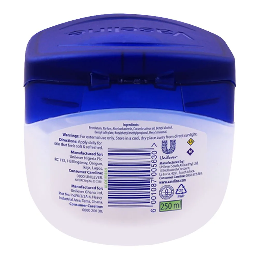 Comfortable casual vaseline blueseal aloe fresh light hydrating jelly, 250ml