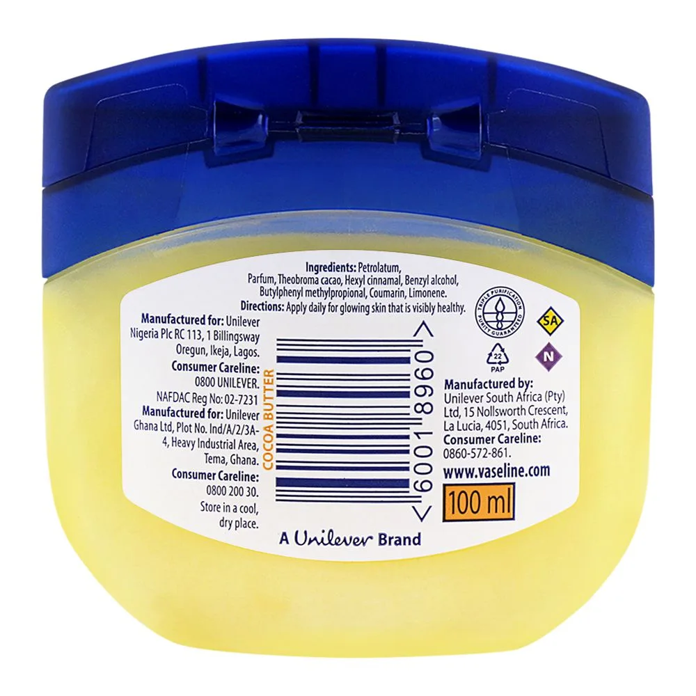 Comfortable casual vaseline blueseal cocoa butter rich conditioning jelly 100ml