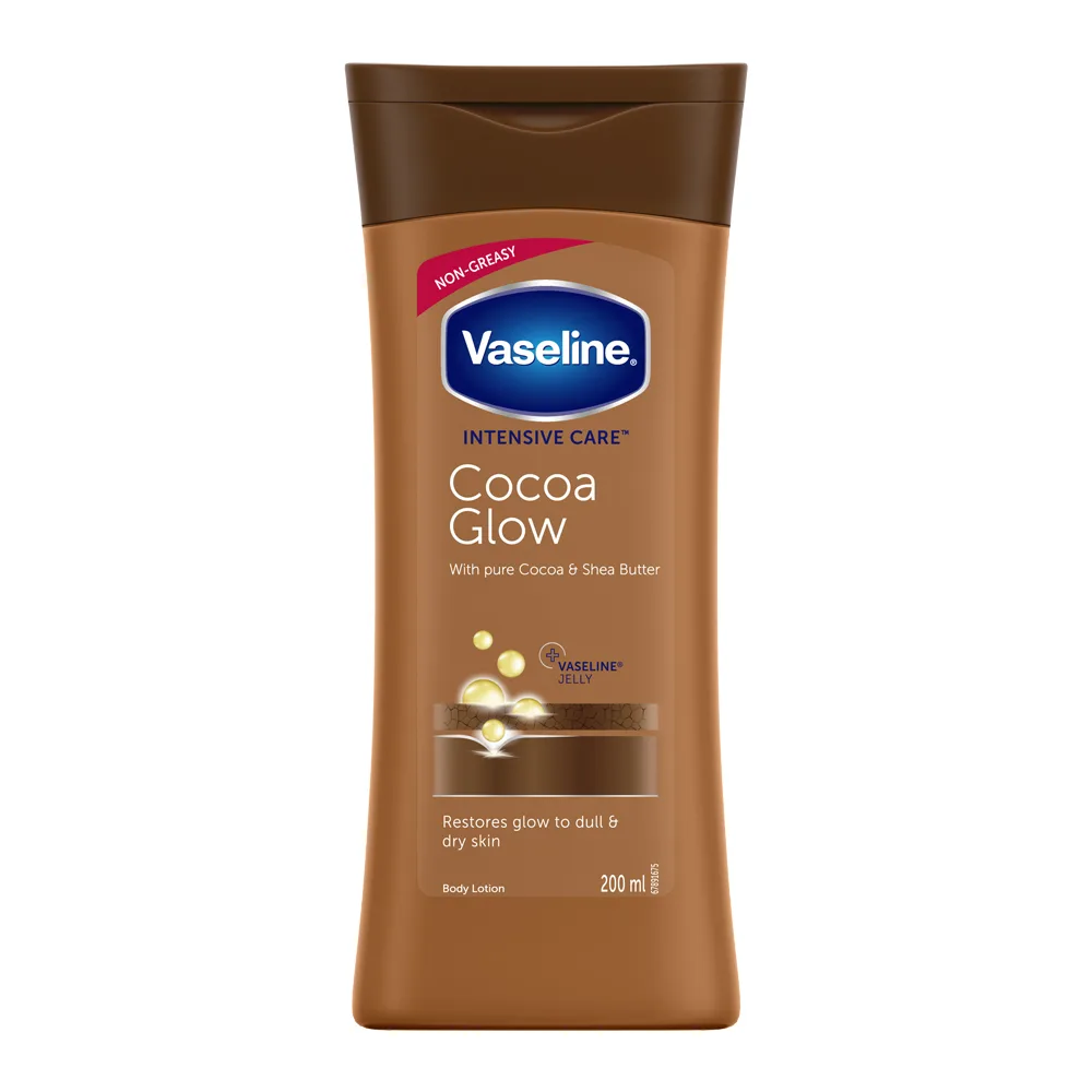 Vaseline Cocoa Glow Lotion, Pure Cocoa & Shea Butter, For Dull & Dry Skin, 200ml