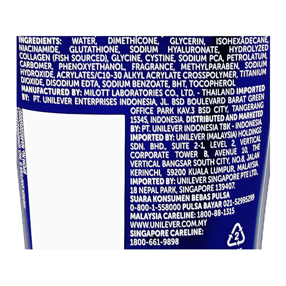 Comfortable casual vaseline healthy bright gluta-hya overnight radiance repair serum burst lotion, hyaluronic acid, glutathione, for radiant skin, 70ml