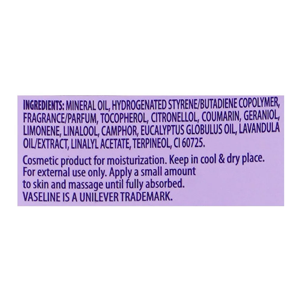 Comfortable casual vaseline intensive care calm healing body oil, 200ml