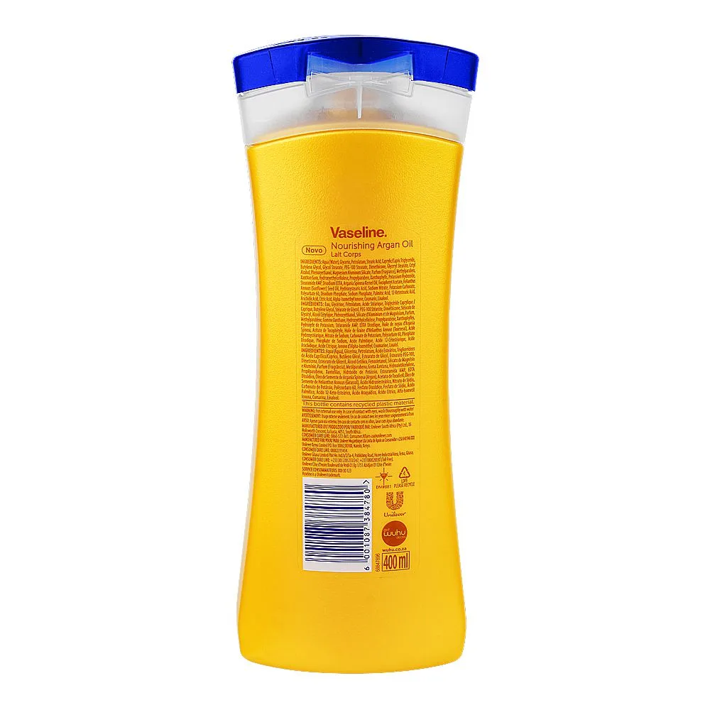 Comfortable casual vaseline intensive care nourishing argan oil body lotion, for dry skin, 400ml