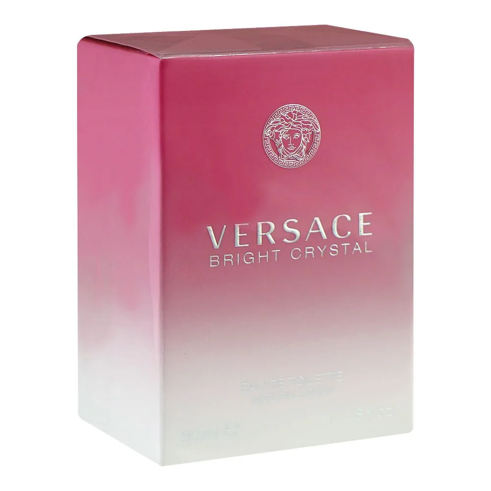 Side view of versace bright crystal, eau de toilette, for women, 30ml