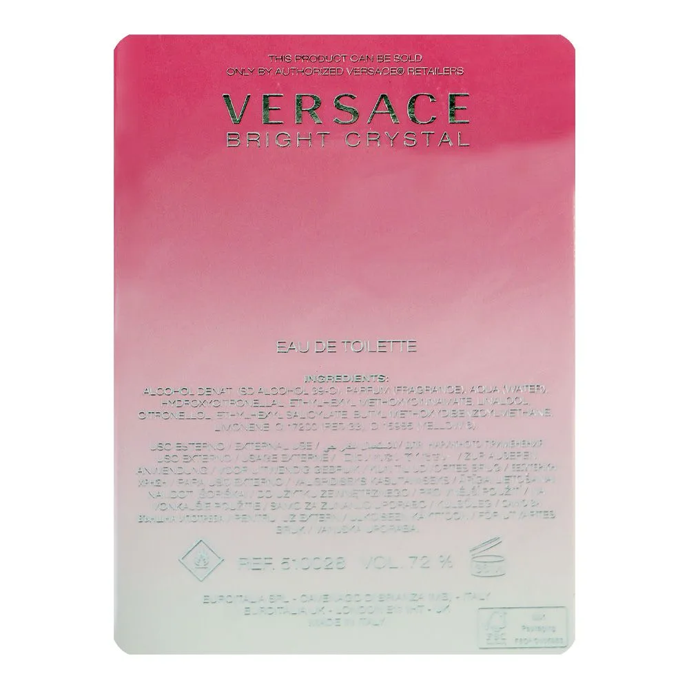Comfortable casual versace bright crystal, eau de toilette, for women, 30ml