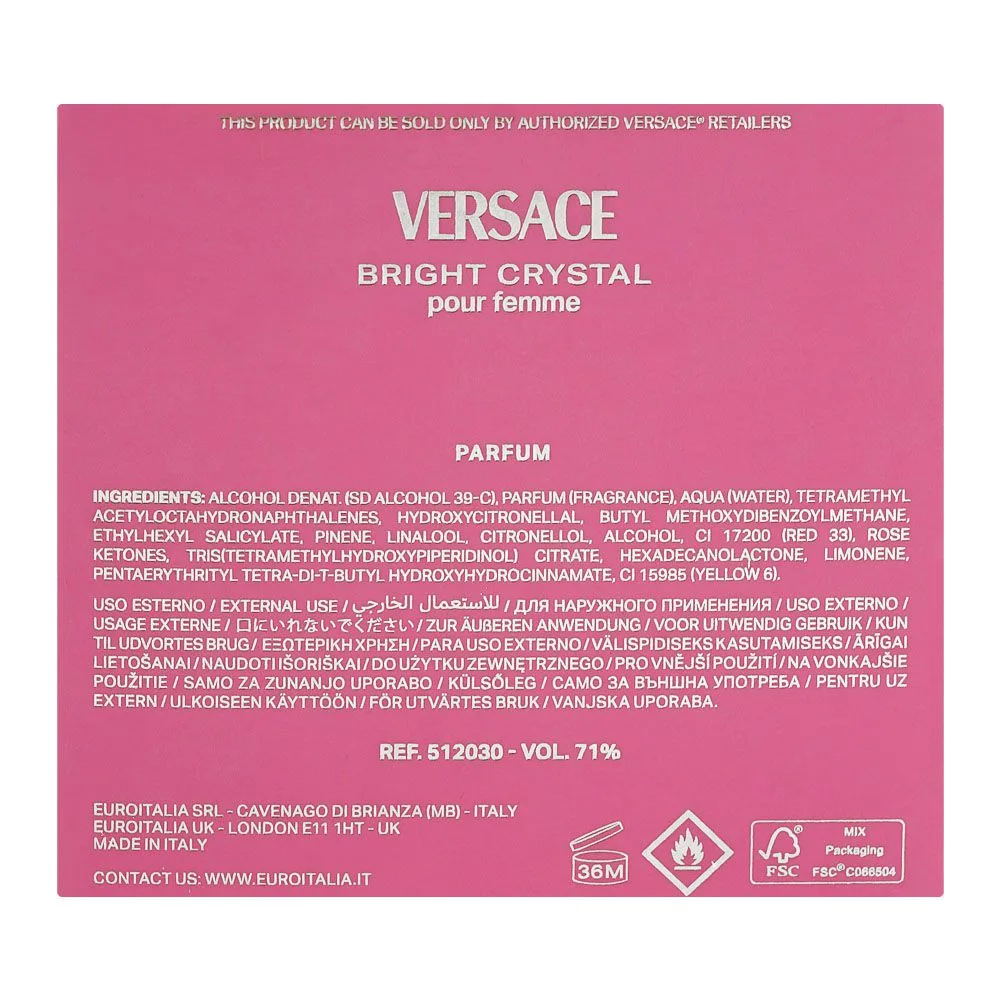 Comfortable casual versace bright crystal pour femme parfum, for women, 50ml