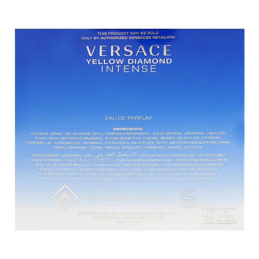 Comfortable casual versace yellow diamond intense, eau de parfum, for women, 50ml