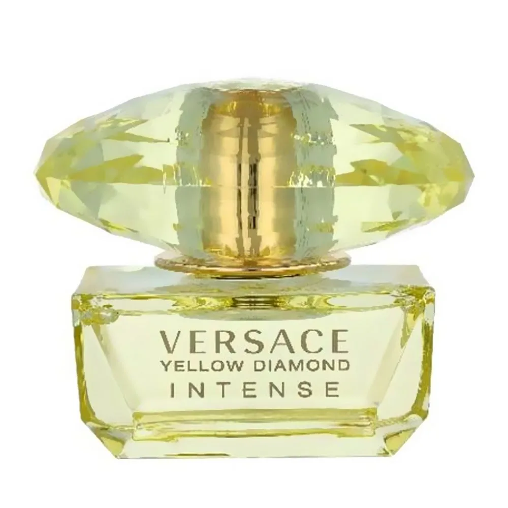 Close-up design of versace yellow diamond intense, eau de parfum, for women, 50ml