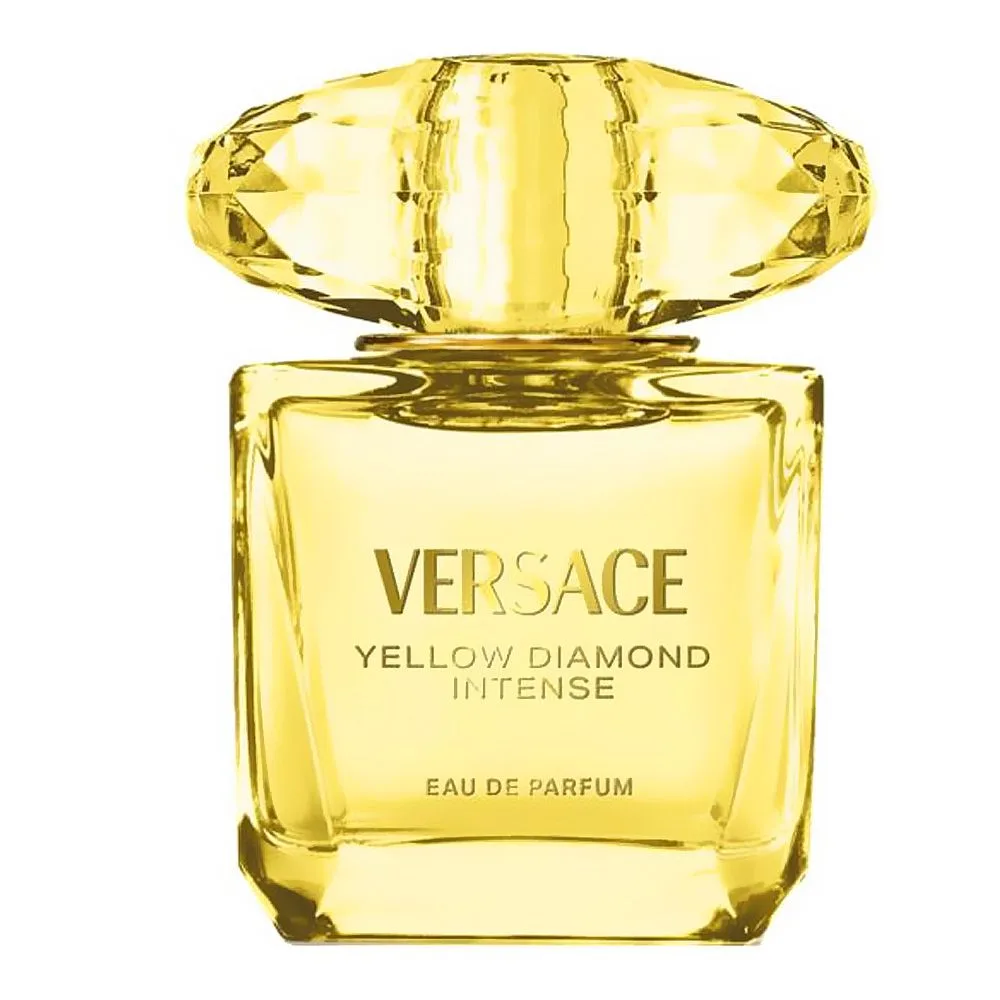 Close-up design of versace yellow diamond pour femme intense, eau de parfum, for women, 30ml