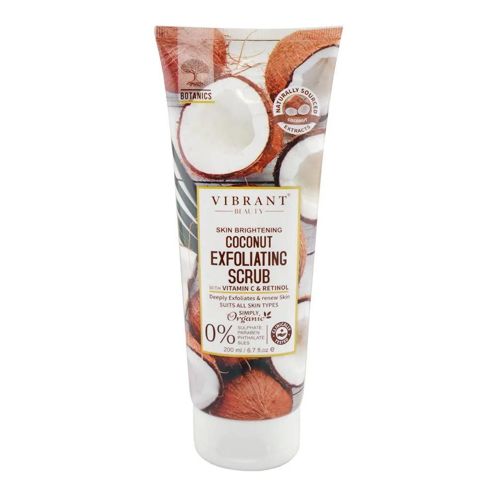 Vibrant Beauty Skin Brightening Coconut Exfoliating Sscrub, For All Skin Types, 200ml