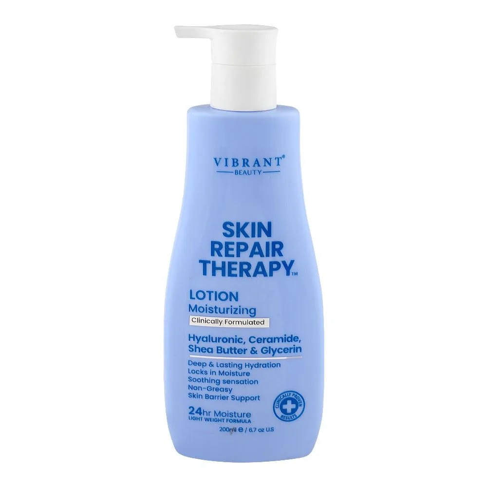 Vibrant Beauty Skin Repair Therapy Moisturizing Lotion, Hyaluronic, Ceramide, Shea Butter & Glycerin, For All Types Of Skin, 200ml