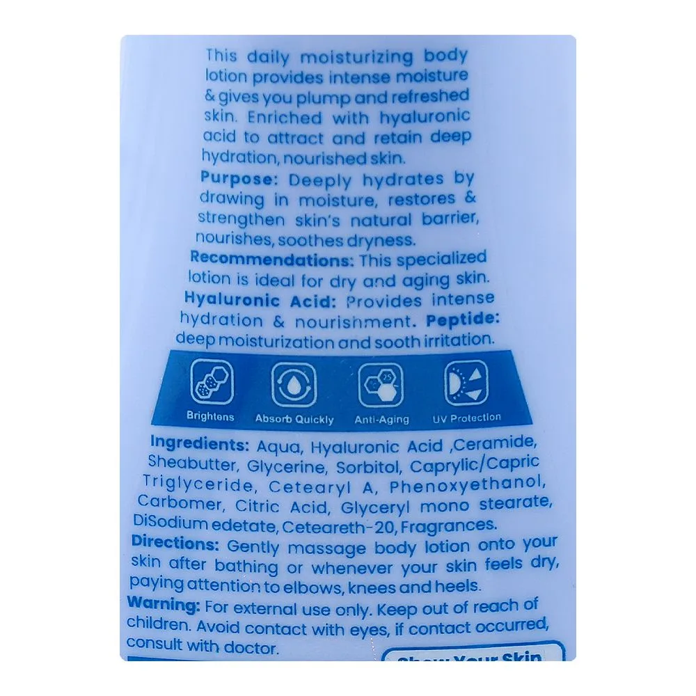 Comfortable casual vibrant beauty skin repair therapy moisturizing lotion, hyaluronic, ceramide, shea butter & glycerin, for all types of skin, 200ml