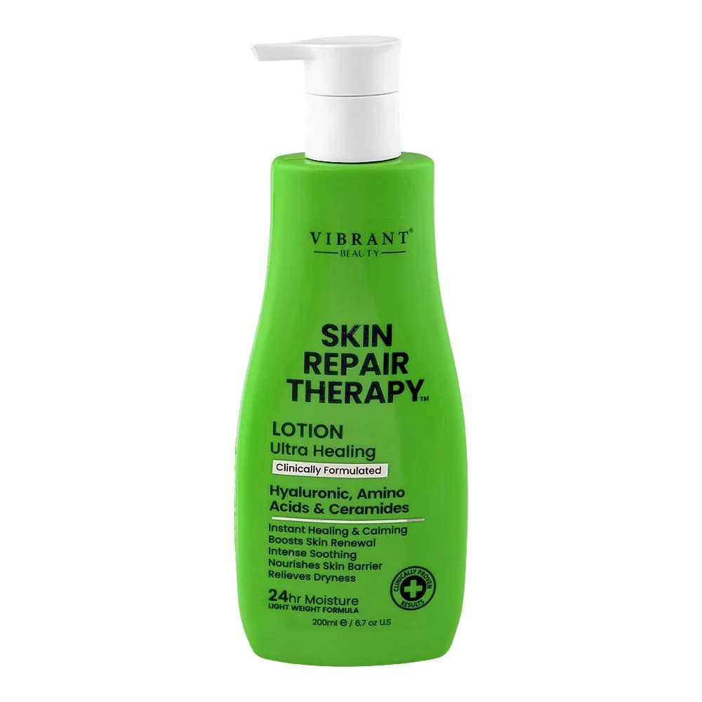 Vibrant Beauty Skin Repair Therapy Ultra Healing Lotion, Hyaluronic, Amino Acid & Ceramides, For Moisturizing Skin, 200ml