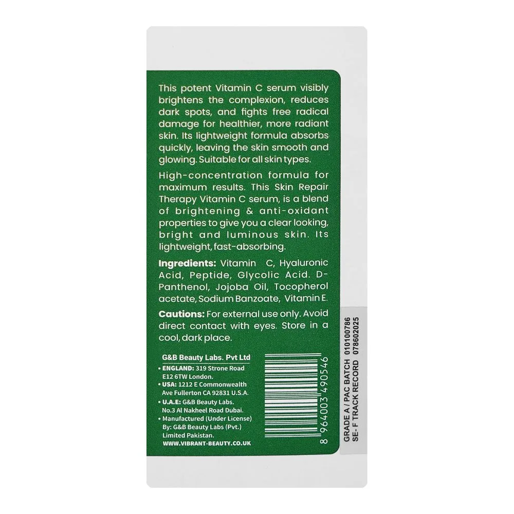 Comfortable casual vibrant beauty skin repair therapy vitamin c serum, 30ml