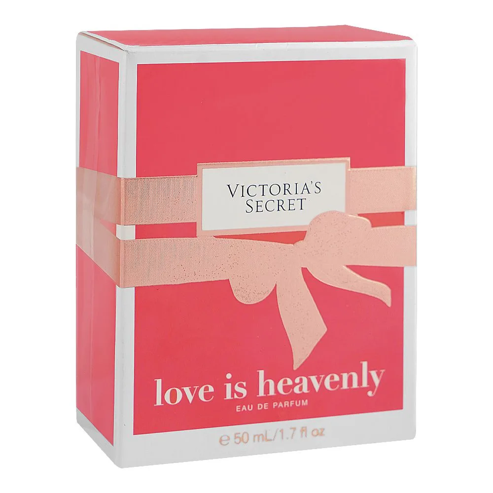 Side view of victoria's secret love is heavenly, eau de parfum, for women, 50ml
