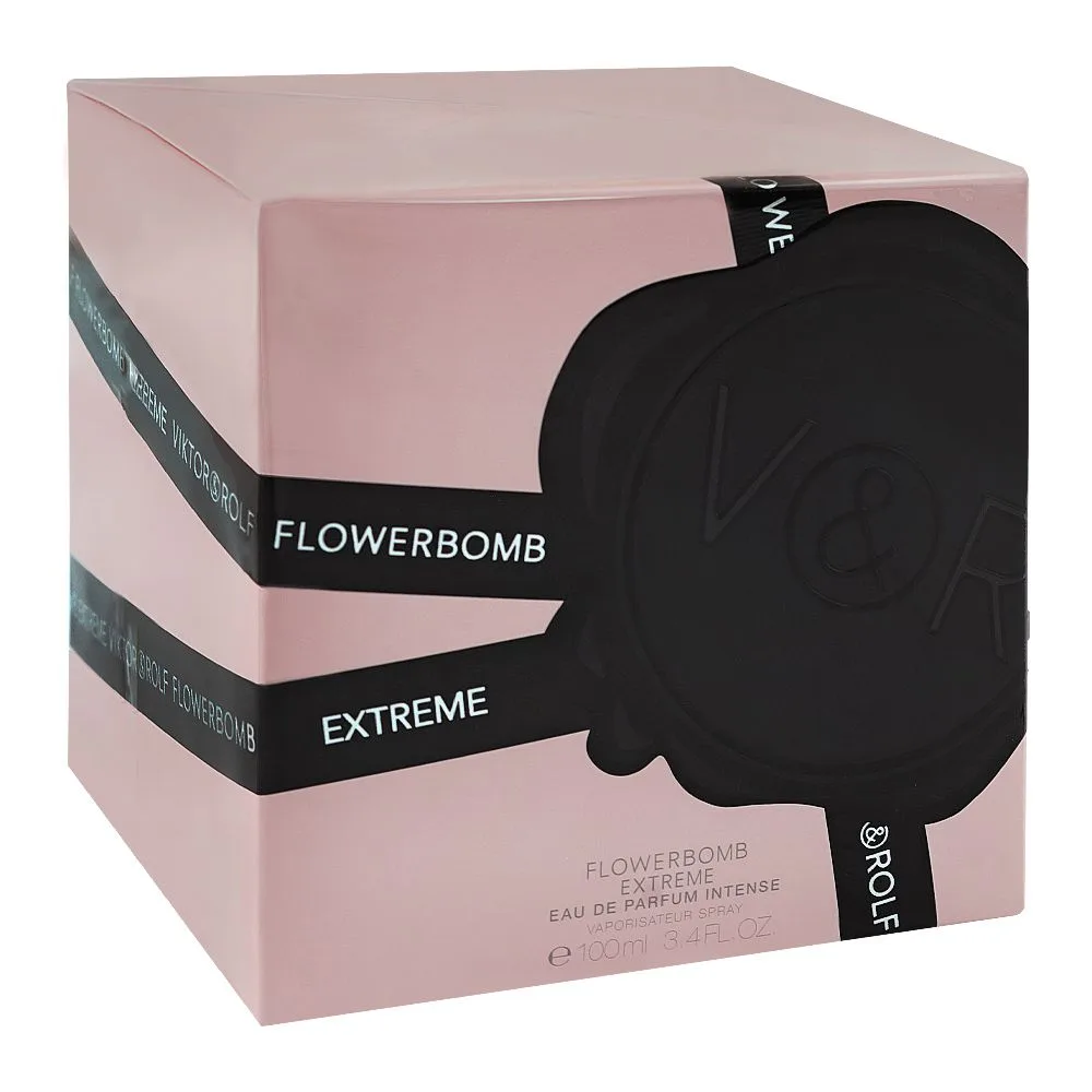 Side view of viktor & rolf flower bomb extrem intense, eau de parfum, for women, 100ml