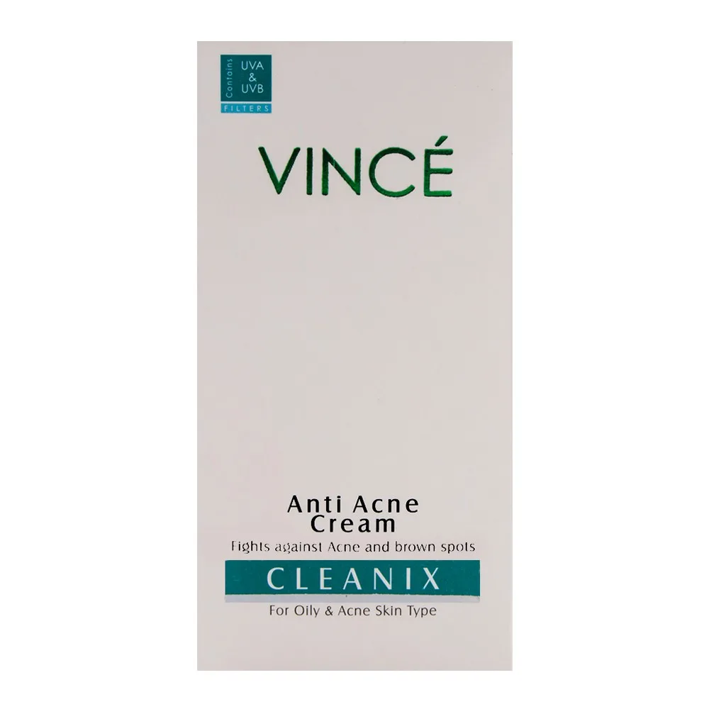 Side view of vince cleanix anti acne cream 50ml