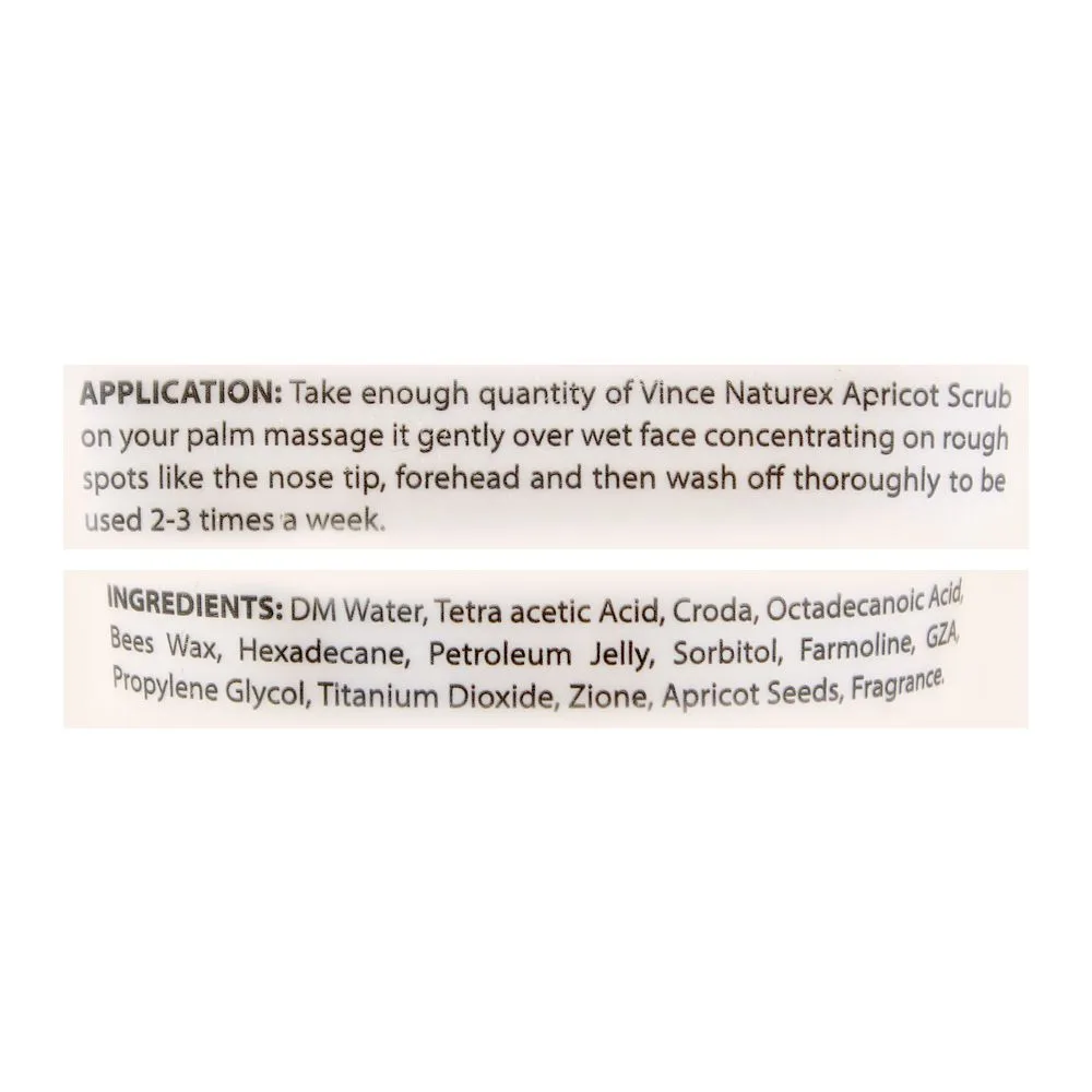 Comfortable casual vince gentle exfoliator naturex apricot scrub, all skin types, paraben free, 120ml