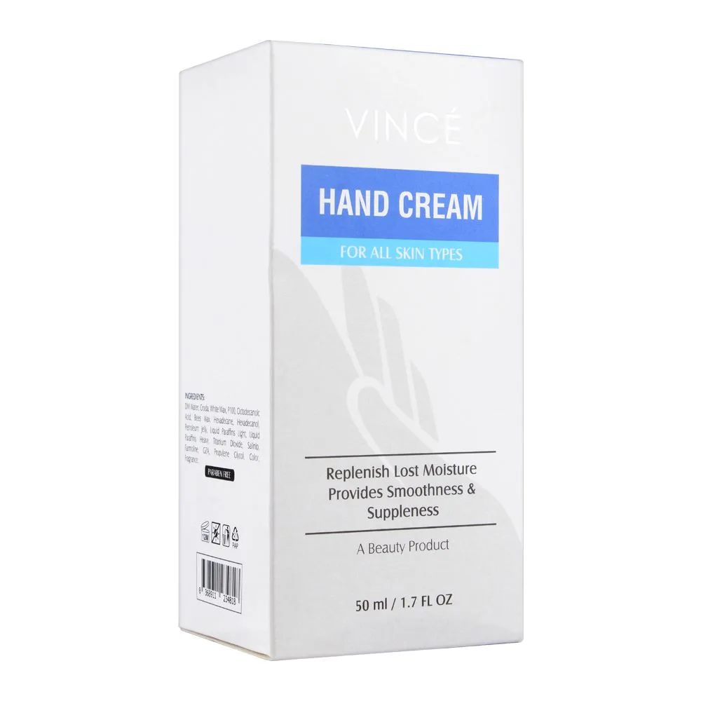 Comfortable casual vince hand cream, for all skin types, 50ml