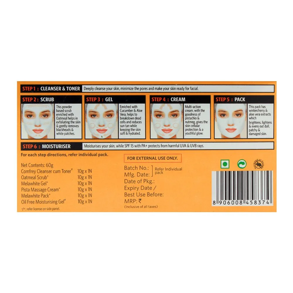 Side view of vlcc natural sciences anti tan 6 step facial kit 60g