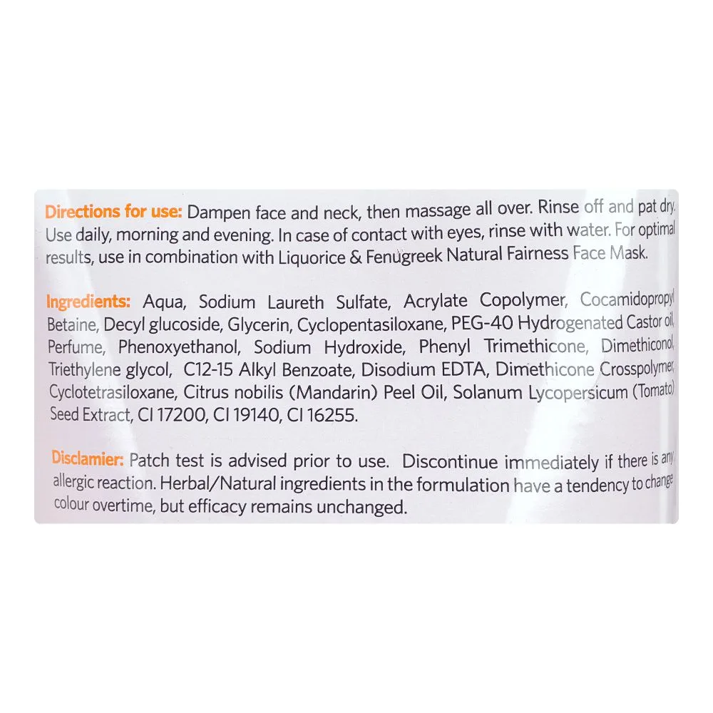 Comfortable casual vlcc natural sciences mandarin & tomato natural fairness face wash 150ml