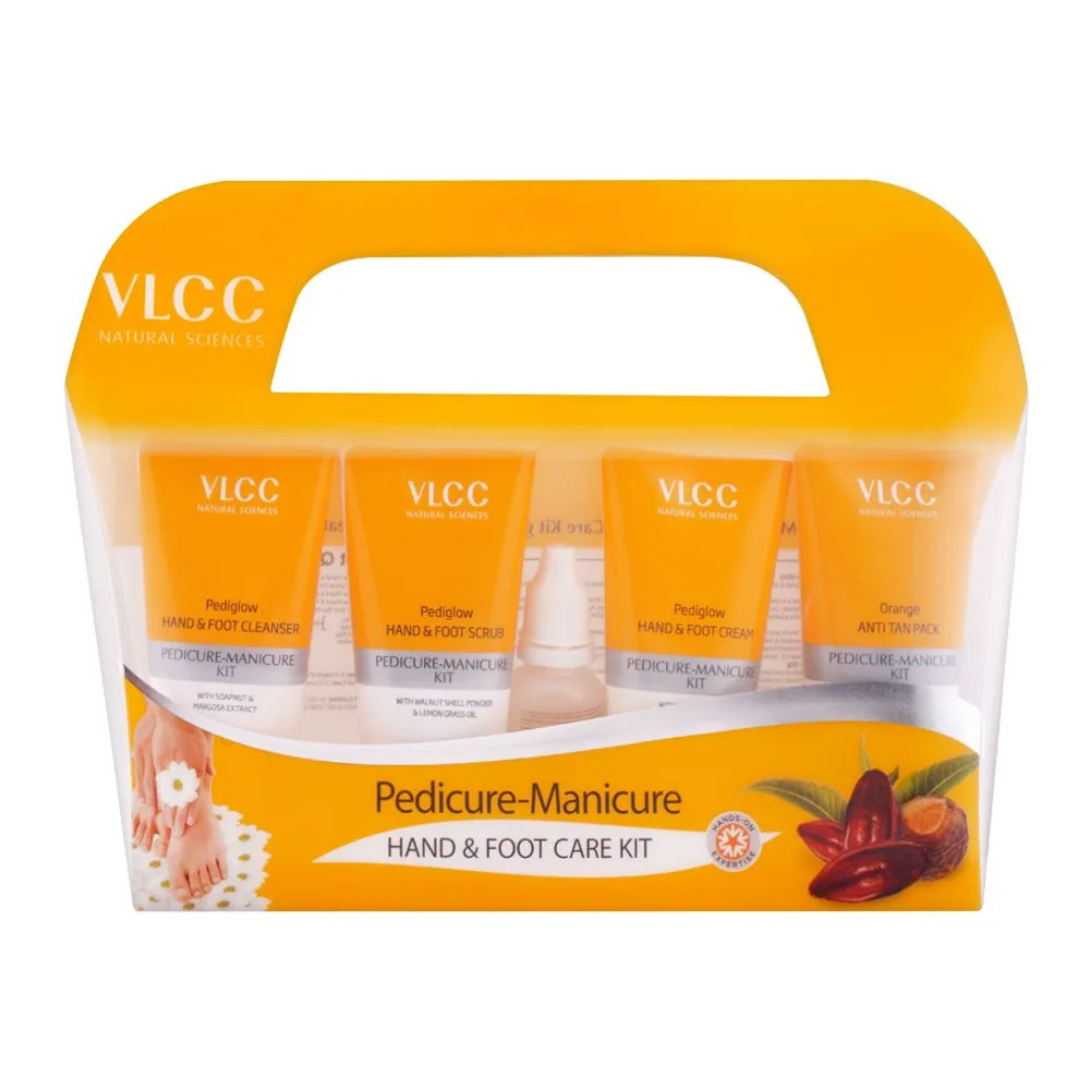 Side view of vlcc natural sciences pedicure-manicure hand & foot care kit, 5-pack