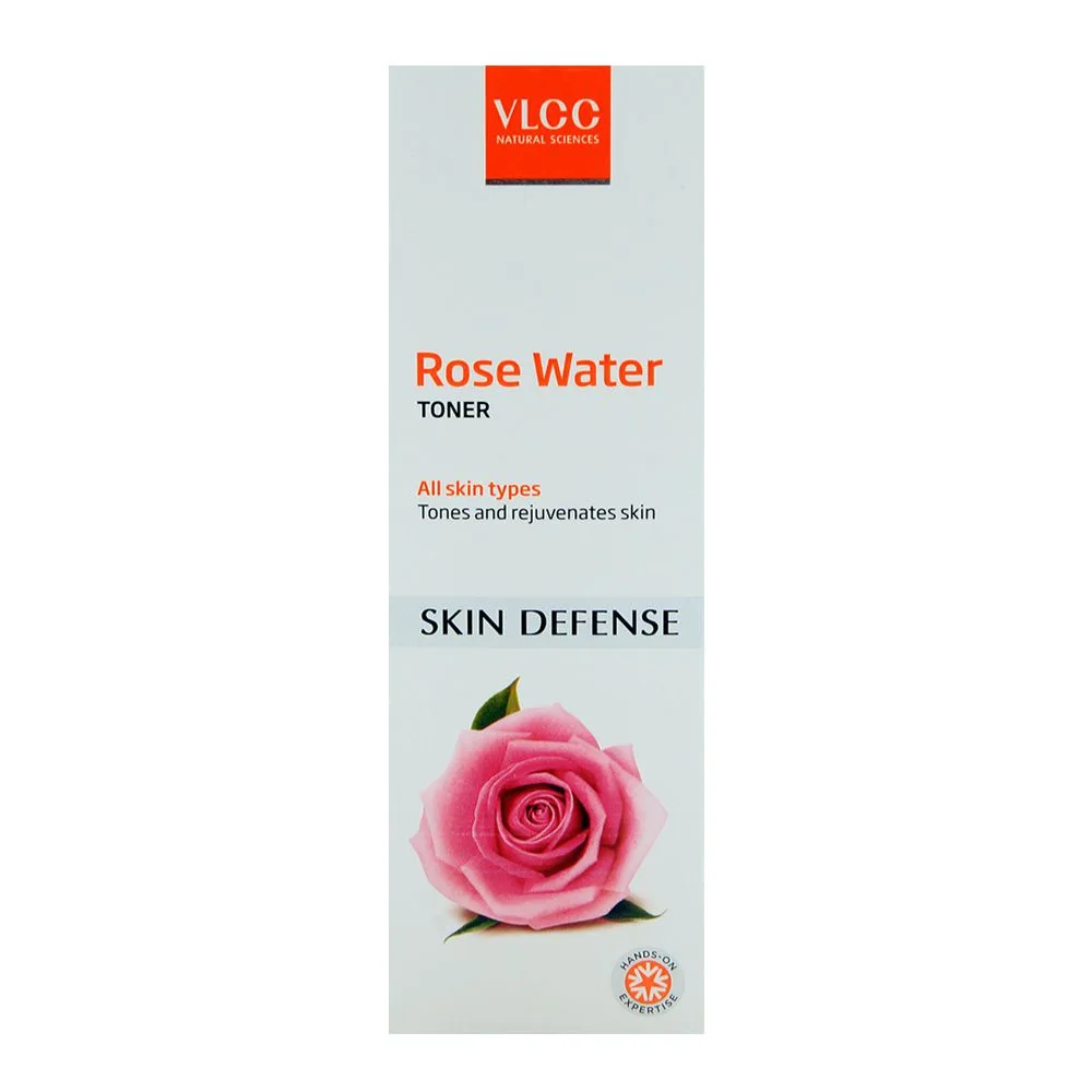 Side view of vlcc natural sciences skin defense rose water toner 100ml