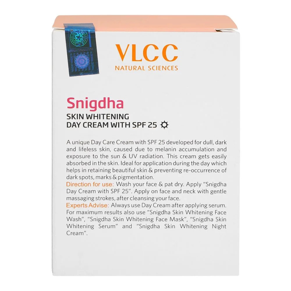 Comfortable casual vlcc natural sciences snigdha skin whitening day cream with spf 25, for all skin types, 50g