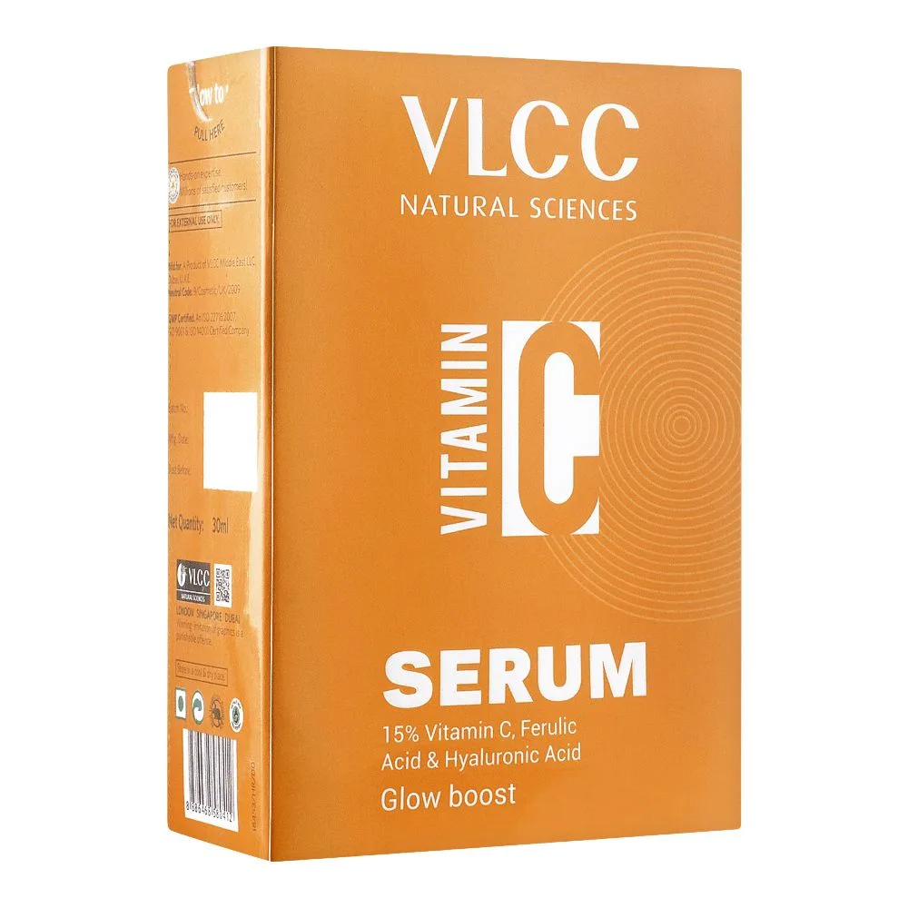 Side view of vlcc natural sciences vitamin c glow boost serum, 30ml