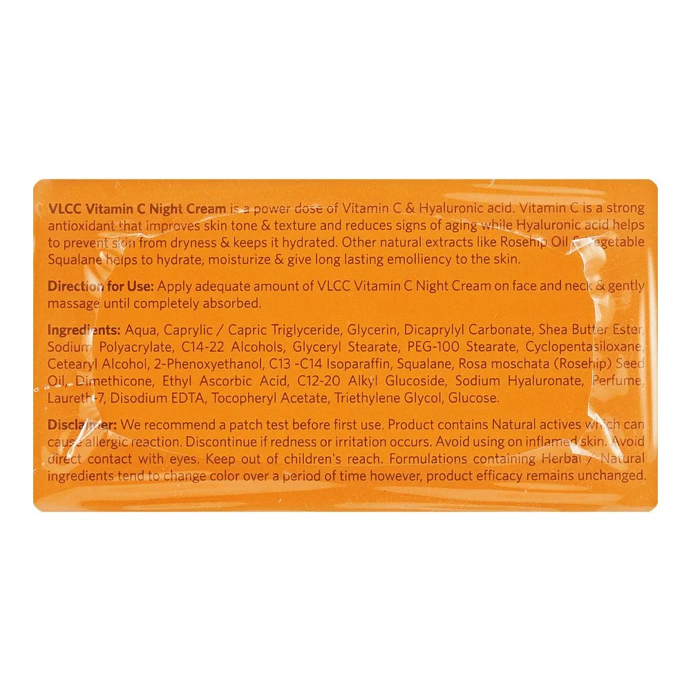 Comfortable casual vlcc natural sciences vitamin c night cream, hydrates & repairs skin, 50g