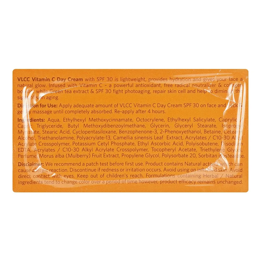 Comfortable casual vlcc natural sciences vitamin c spf30 day cream, protects & brightens skin, 50g