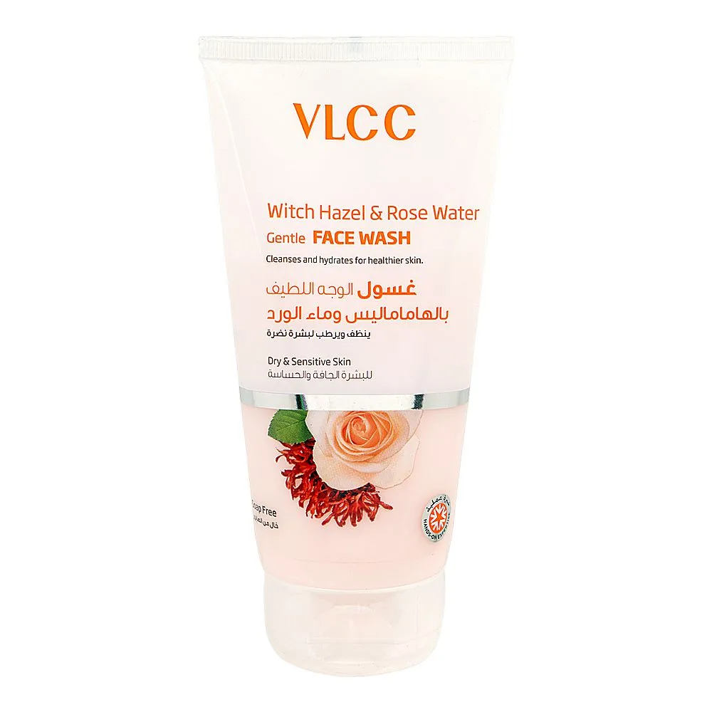 VLCC Natural Sciences Witch Hazel & Rose Water Gentle Face Wash, Paraben Free, For Dry & Sensitive Skin, 150ml